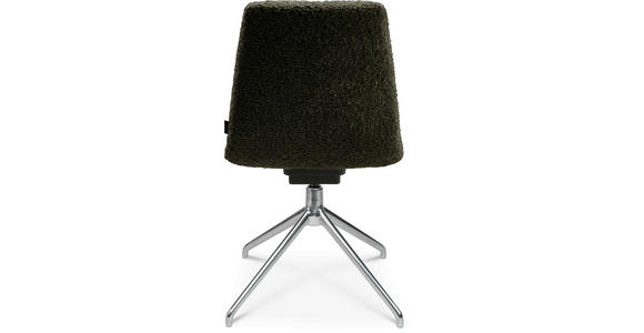 STUHL in Aluminium Bouclé Metall, Textil - Dunkelgrün/Alufarben, Design, Textil/Metall (46/81,5-84,5/55cm) - Johann Jakob