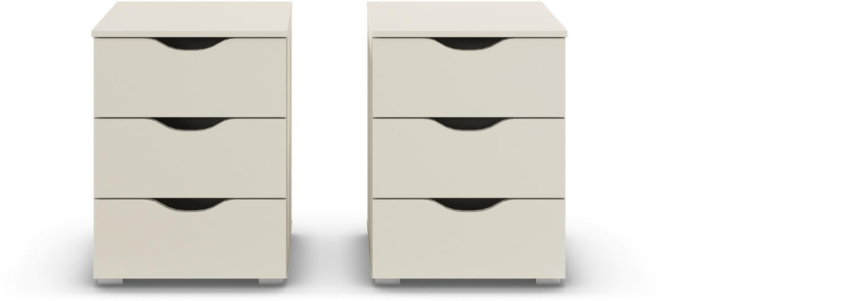 NACHTTISCH-SET 47/62/42 cm  in Champagner  - Champagner/Silberfarben, Basics, Holzwerkstoff (47/62/42cm) - Boxxx