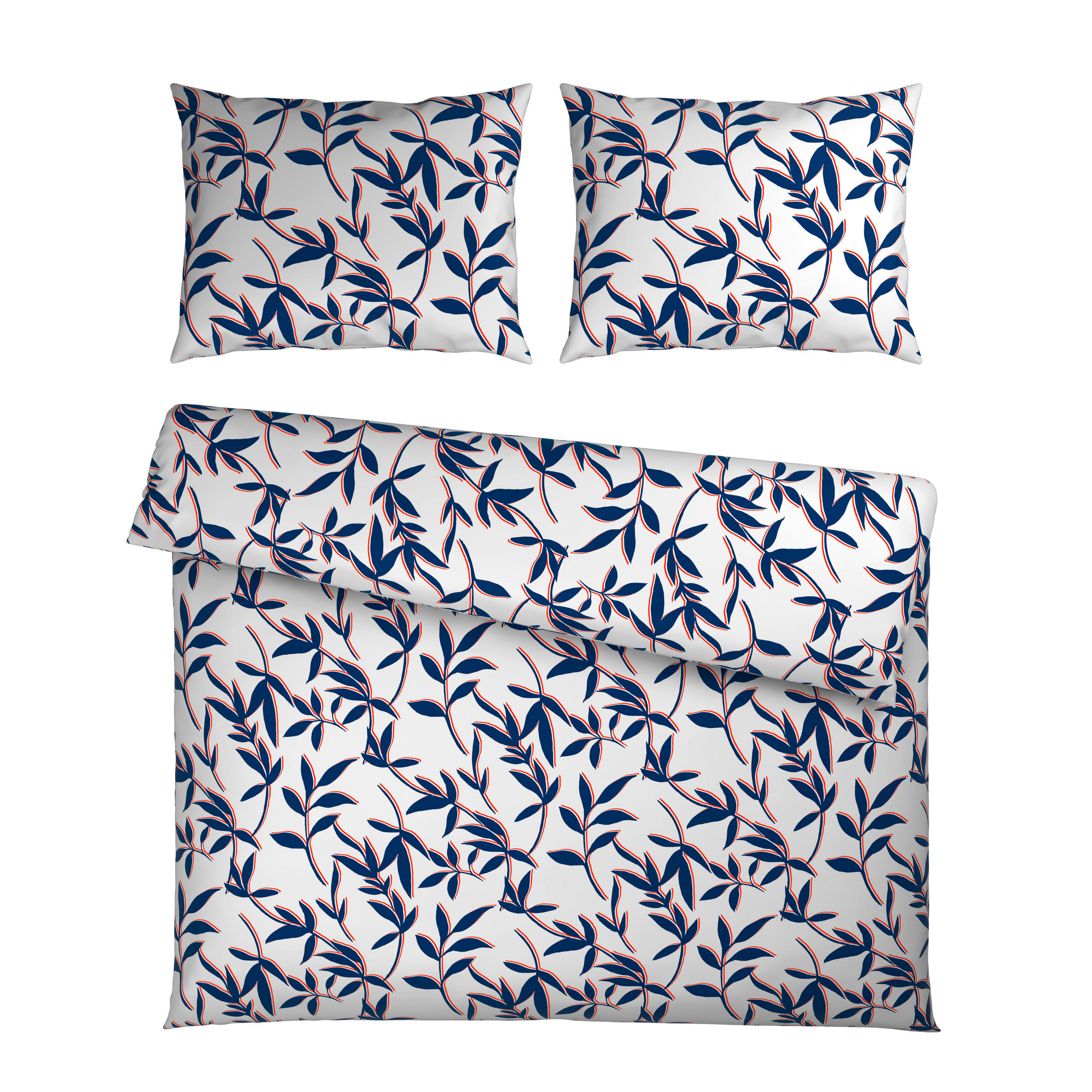 Lenjerie De Pat 200/220 cm  - albastru/alb, Konventionell, textil (200/220cm) - Novel