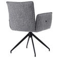 ARMLEHNSTUHL  in Eisen Leinenoptik  - Schwarz/Grau, Design, Textil/Metall (63/82/63cm) - Hom`in