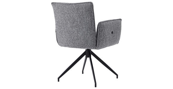 ARMLEHNSTUHL in Eisen Leinenoptik - Schwarz/Grau, Design, Textil/Metall (63/82/63cm) - Hom`in