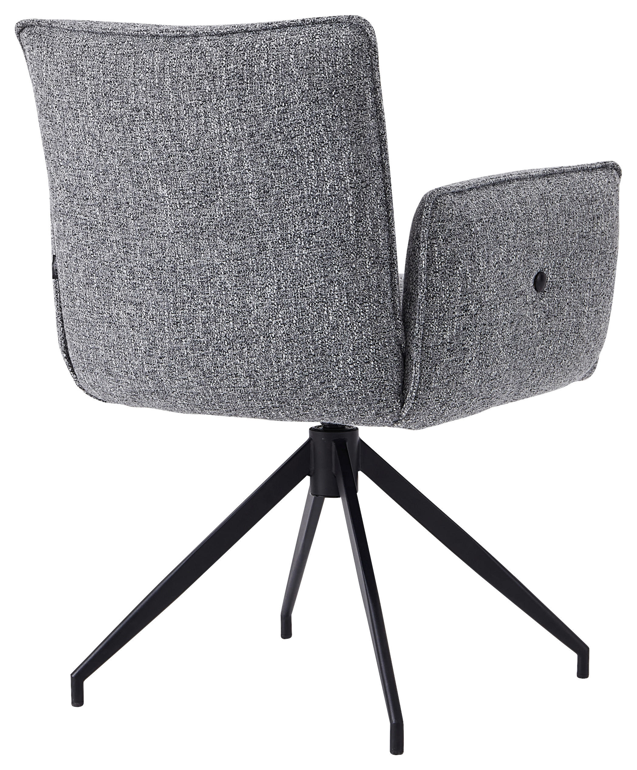STOL MED ARMSTÖD järn linneimitation  - grå/svart, Design, metall/textil (63/82/63cm) - Hom`in