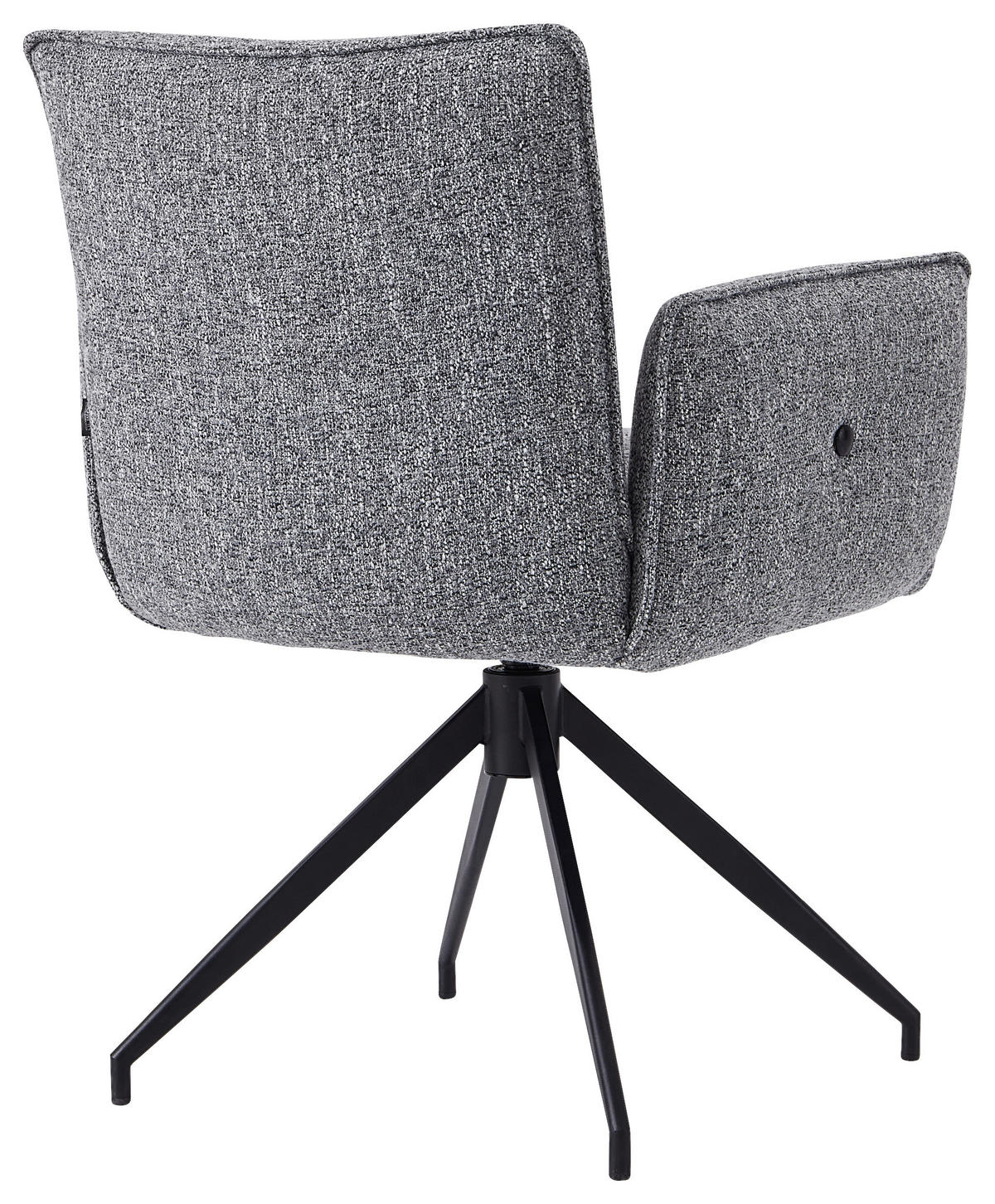 STOL MED ARMSTÖD järn linneimitation  - grå/svart, Design, metall/textil (63/82/63cm) - Hom`in