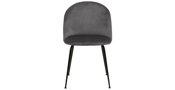 STUHL Samt Dunkelgrau  - Dunkelgrau/Schwarz, KONVENTIONELL, Textil/Metall (49,5/80,5/54cm) - Ambia Home