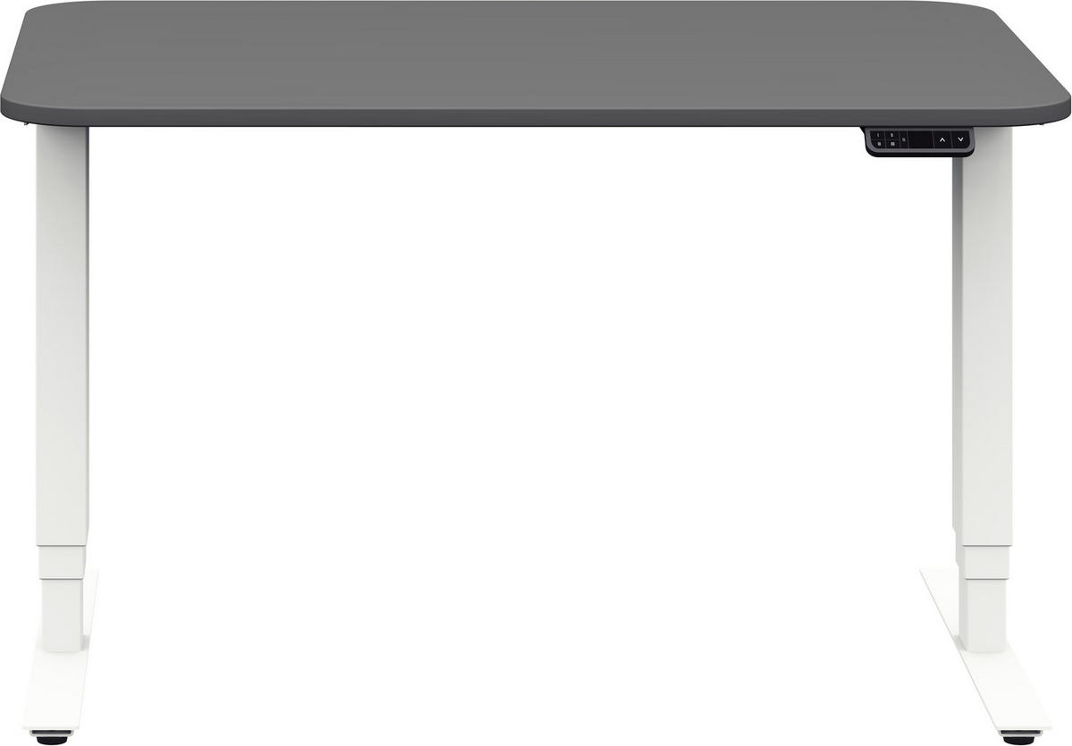 SCHREIBTISCH höhenverstellbar, in verschiedenen Holz-Dekoren erhältlich  - Graphitfarben/Weiß, Design, Holzwerkstoff/Metall (120/80/64-128cm) - Cantus