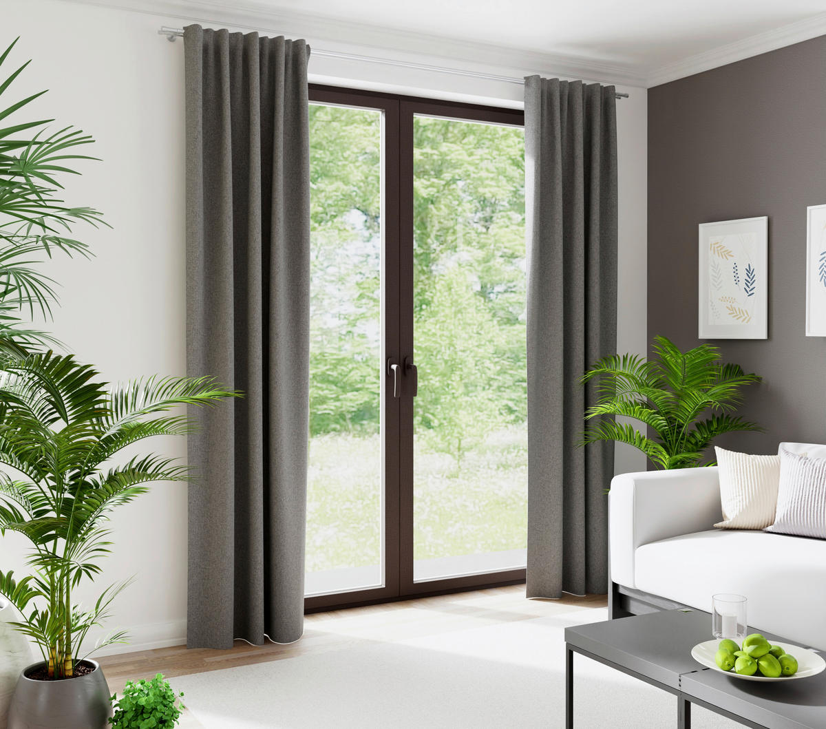 VERDUNKELUNGSVORHANG black-out (lichtundurchlässig)  - Grau, Basics, Textil (135/270cm) - Fuggerhaus
