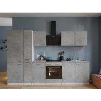 KÜCHENBLOCK 300 cm   in Grau, Weiß  - Edelstahlfarben/Weiß, Basics, Holzwerkstoff/Metall (300cm) - Respekta