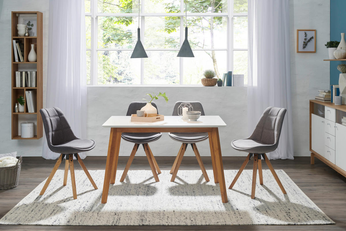 ESSTISCH in Holz, Holzwerkstoff 120/80/75 cm  - Eichefarben/Weiß, Design, Holz/Holzwerkstoff (120/80/75cm) - Carryhome