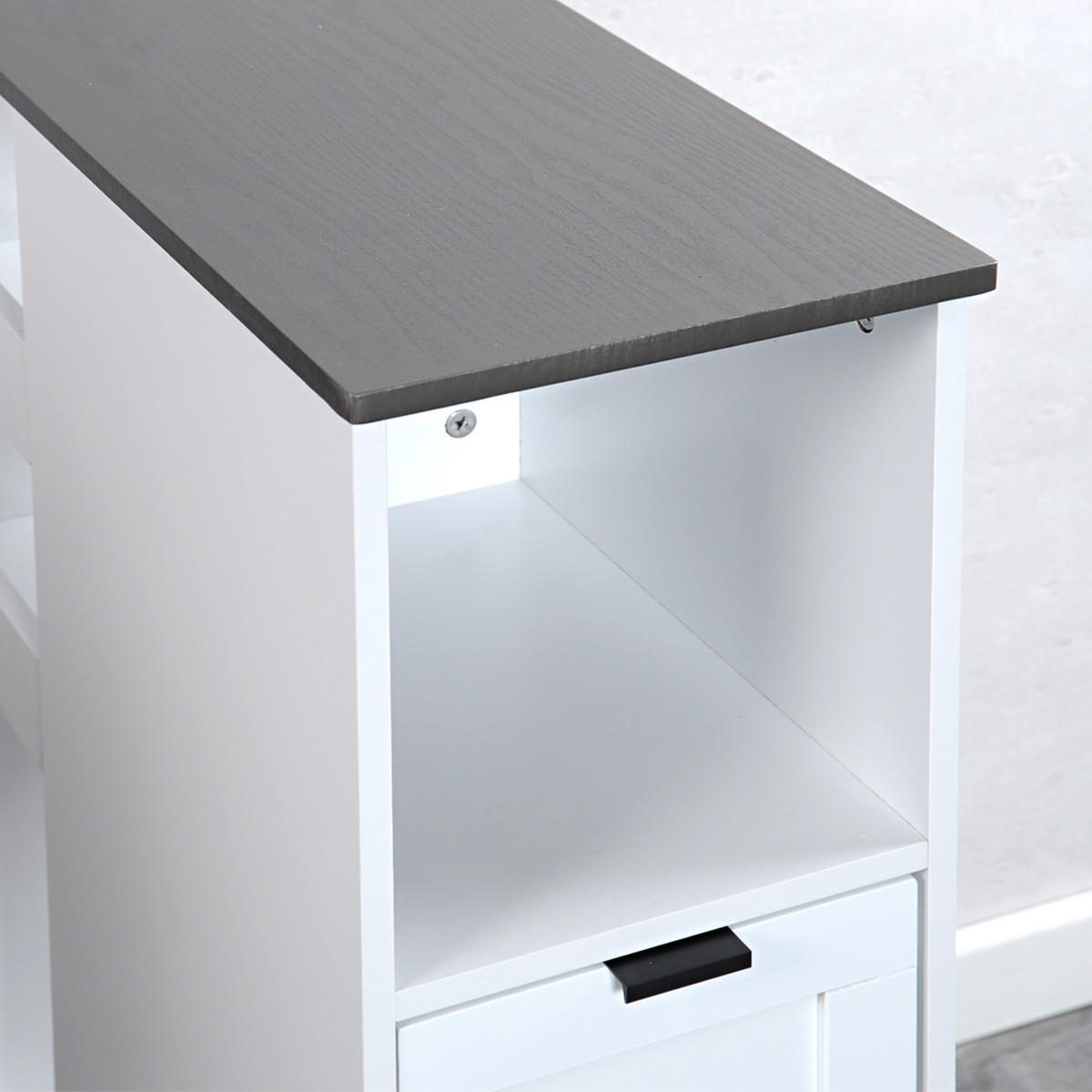 SERVIERWAGEN in Weiß  - Schwarz/Weiß, MODERN, Holzwerkstoff/Metall (60/25/86cm) - Kesper
