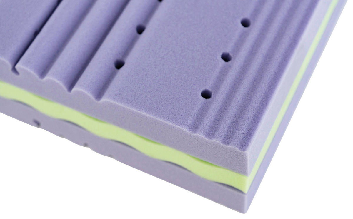 KALTSCHAUMMATRATZE Alpenruhe 90/200 cm Höhe ca. 19 cm  - Grauweiß, KONVENTIONELL, Textil (90/200cm) - Träumeland