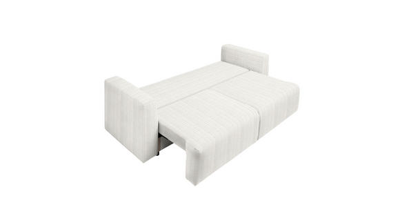 SCHLAFSOFA Cord Weiß Zierkissen, Rückenkissen, Bettkasten, Schlaffunktion, Rücken echt  - Schwarz/Weiß, Design, Kunststoff/Textil (250/92/105cm) - Carryhome