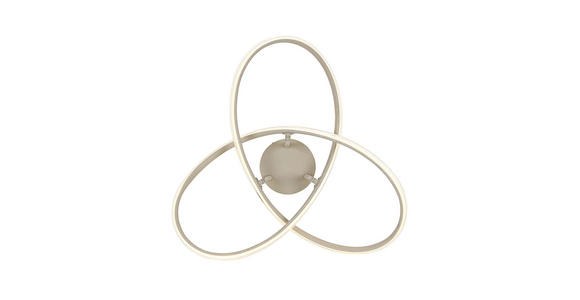 LED-DECKENLEUCHTE 55/55/15 cm - Sandfarben/Chromfarben, Design, Kunststoff/Metall (55/55/15cm) - Novel