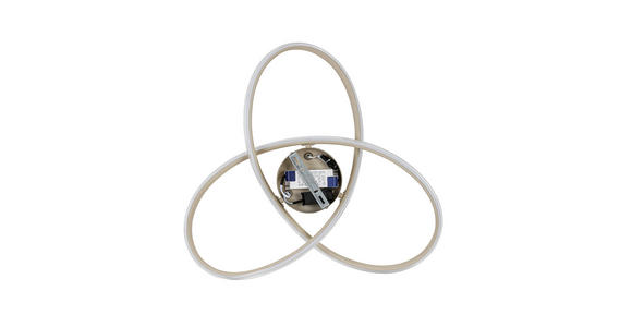LED-DECKENLEUCHTE 55/55/15 cm - Sandfarben/Chromfarben, Design, Kunststoff/Metall (55/55/15cm) - Novel