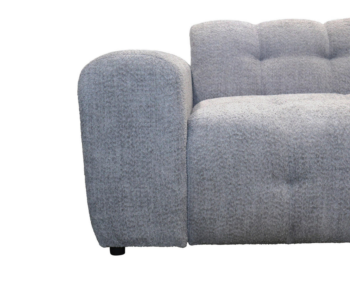 ECKSOFA RUNO Grau Bouclé  - Schwarz/Grau, Design, Kunststoff/Textil (270/175cm) - MID.YOU