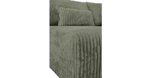 ECKSOFA in Cord Olivgrün  - Schwarz/Olivgrün, MODERN, Holz/Textil (145/210cm) - Carryhome