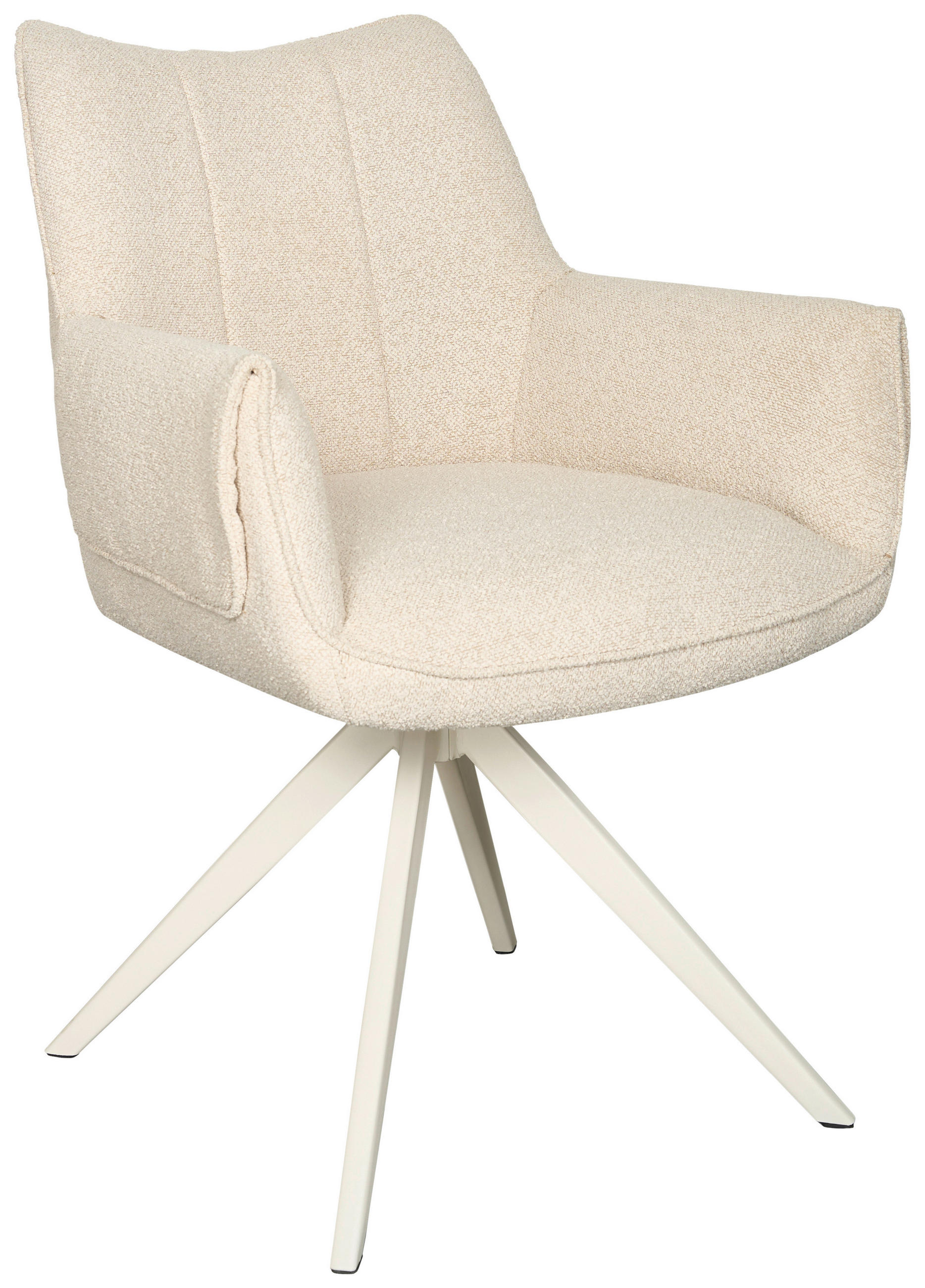 ARMLEHNSTUHL  Sitzfläche 360° drehbar, inklusive Armlehnen Webstoff  Beige  - Beige, MODERN, Textil/Metall (64/86/65,5cm) - Livetastic