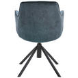 ARMLEHNSTUHL  in Eisen Flachgewebe  - Petrol/Schwarz, Design, Textil/Metall (60/88/64cm) - Novel