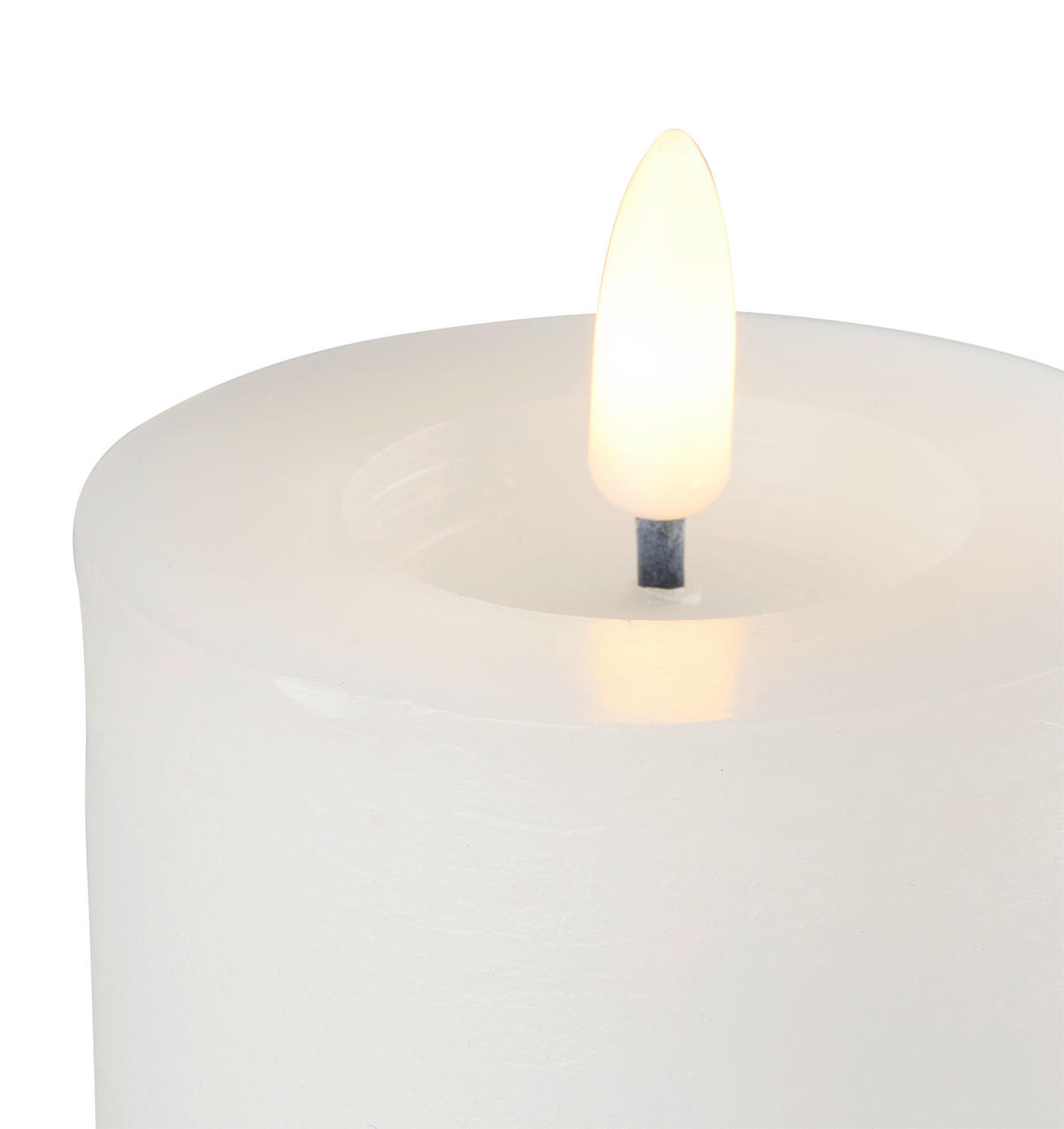 LED SVEĆA  bela  - bela, Osnovno, plastika/prirodni materijali (7/11,2cm) - Ambia Home