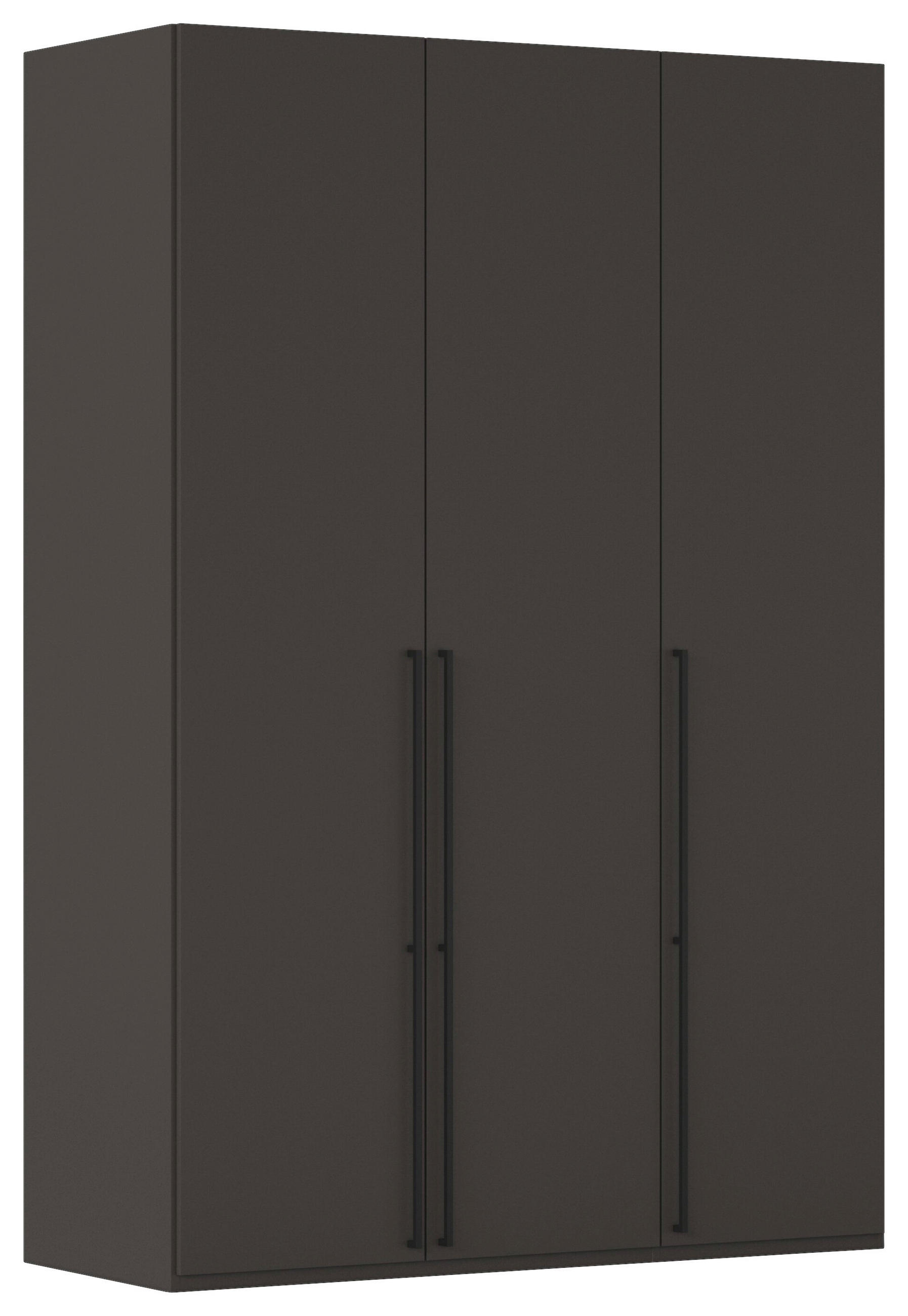 DREHTÜRENSCHRANK 151/235/61 cm,  in Graphitfarben, 3-türig  - Schwarz/Graphitfarben, Basics, Holzwerkstoff/Metall (151/235/61cm) - Novel