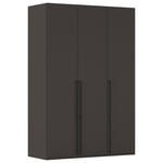 DREHTÜRENSCHRANK 151/223/61 cm,  in Graphitfarben, 3-türig  - Schwarz/Graphitfarben, Basics, Holzwerkstoff/Metall (151/223/61cm) - Novel