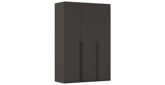 DREHTÜRENSCHRANK 151/223/61 cm,  in Graphitfarben, 3-türig  - Schwarz/Graphitfarben, Basics, Holzwerkstoff/Metall (151/223/61cm) - Novel