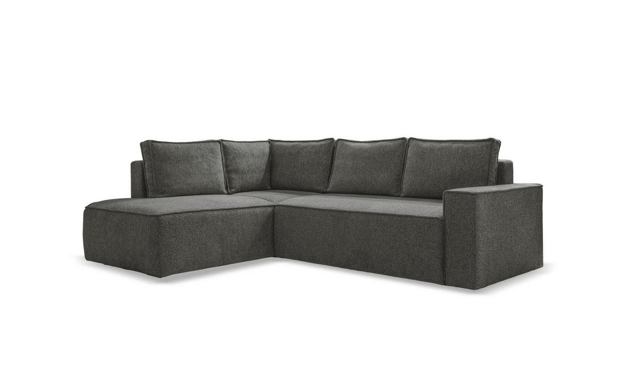 ECKSOFA  in Dunkelgrau  194/246 cm  - Dunkelgrau/Schwarz, Design, Kunststoff/Textil (194/246cm) - MID.YOU