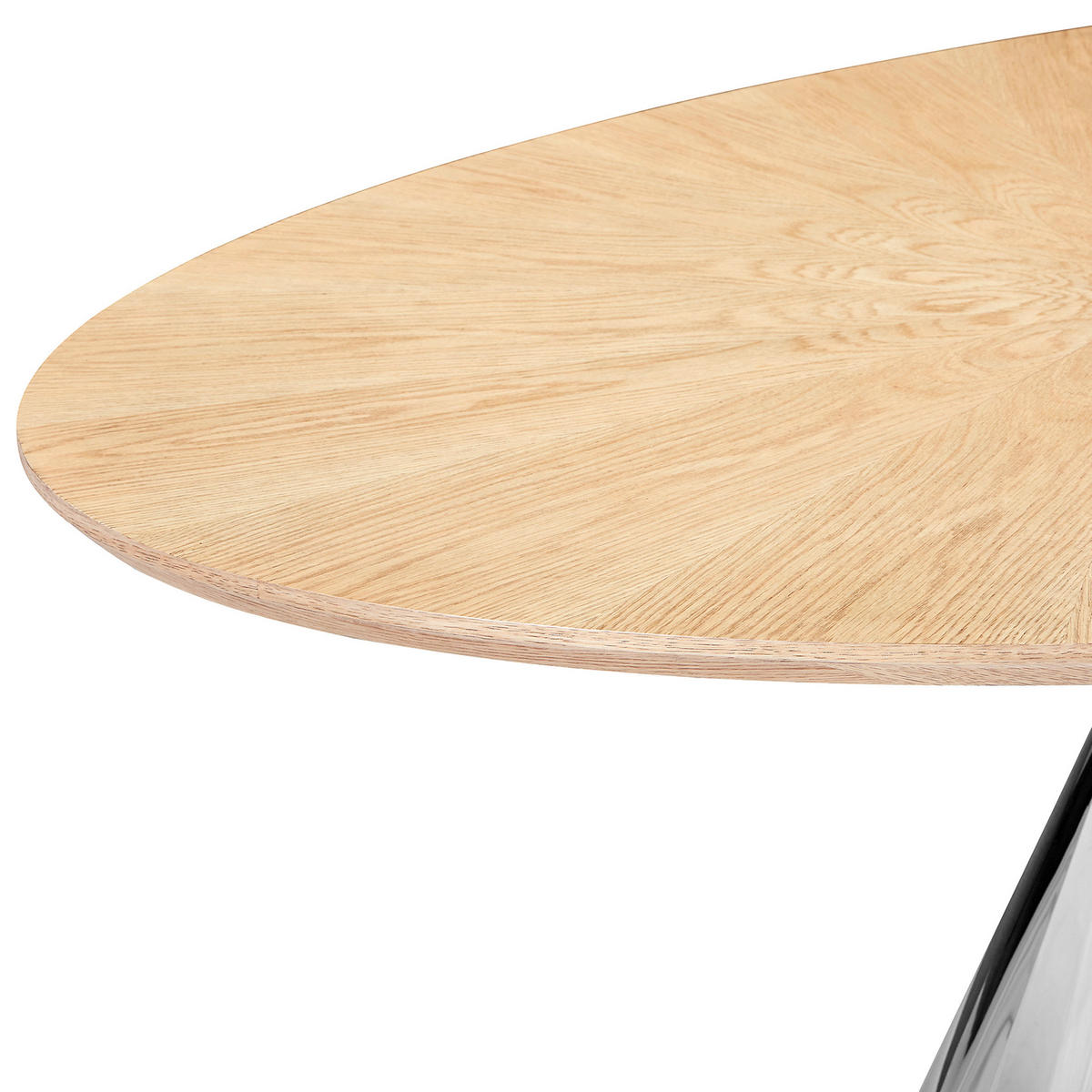 ESSTISCH 220/115/75 cm teilmassiv  Holz, Metall oval Eichefarben  - Edelstahlfarben/Eichefarben, Design, Holz/Metall (220/115/75cm) - Novel