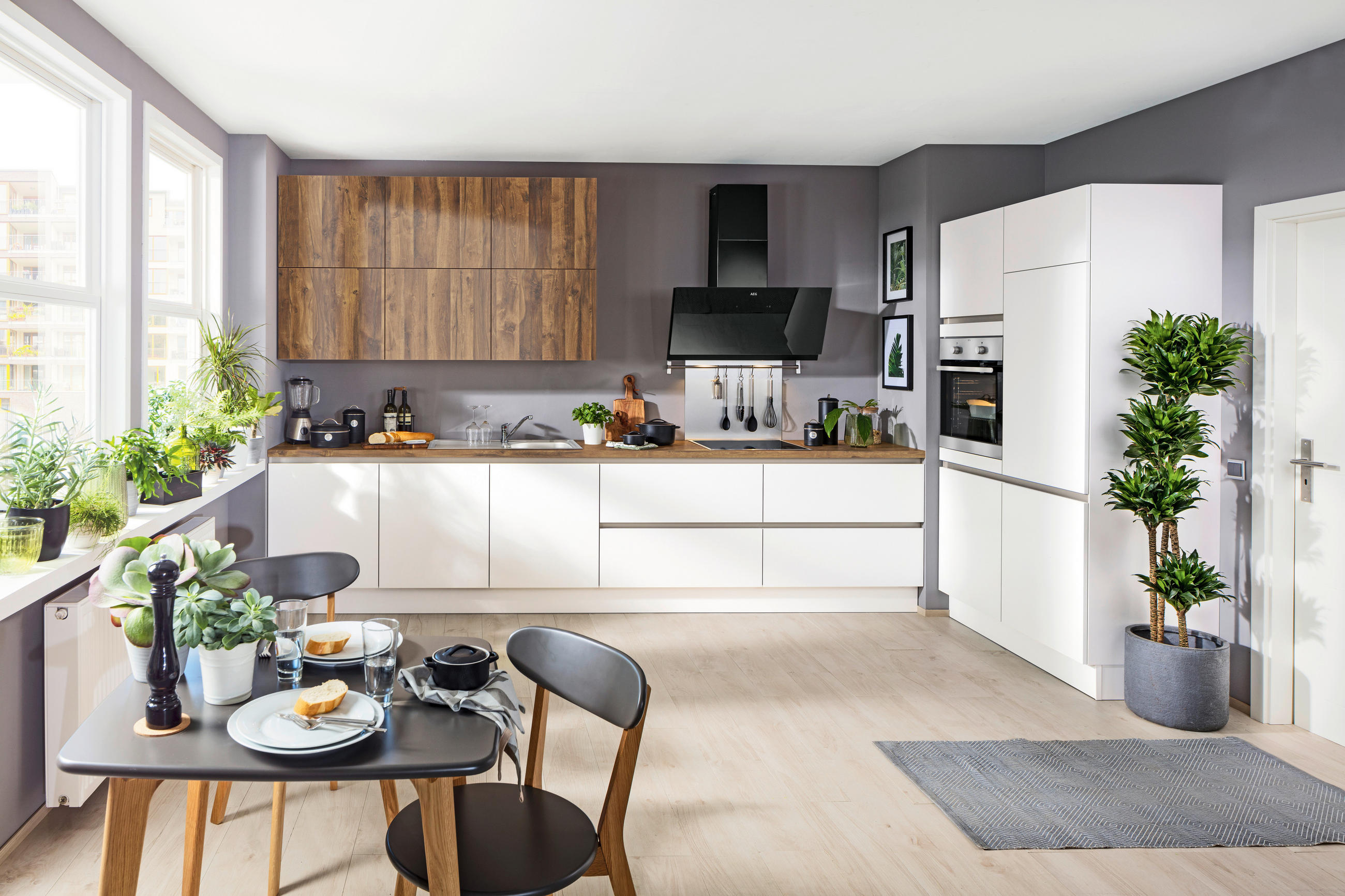 KUCHYŇA NA MIERU FINA - biela/farba duba, Design, kompozitné drevo - Novel