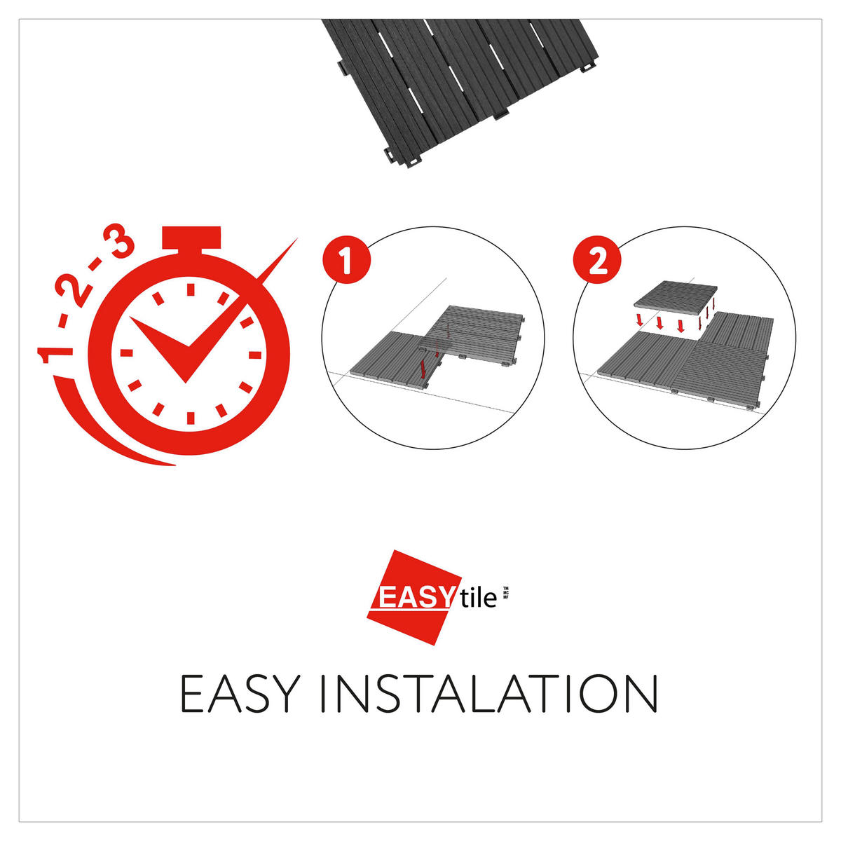 TERRASSENFLIESE STEEL GREY 30X30CM 6-ER SET  - Edelstahlfarben, MODERN, Kunststoff (31,8/31,8/8,3cm)