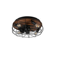 DECKENLEUCHTE TRONDHEIM 48,5/17,5 cm   - Schwarz/Braun, LIFESTYLE, Holz/Kunststoff (48,5/17,5cm)