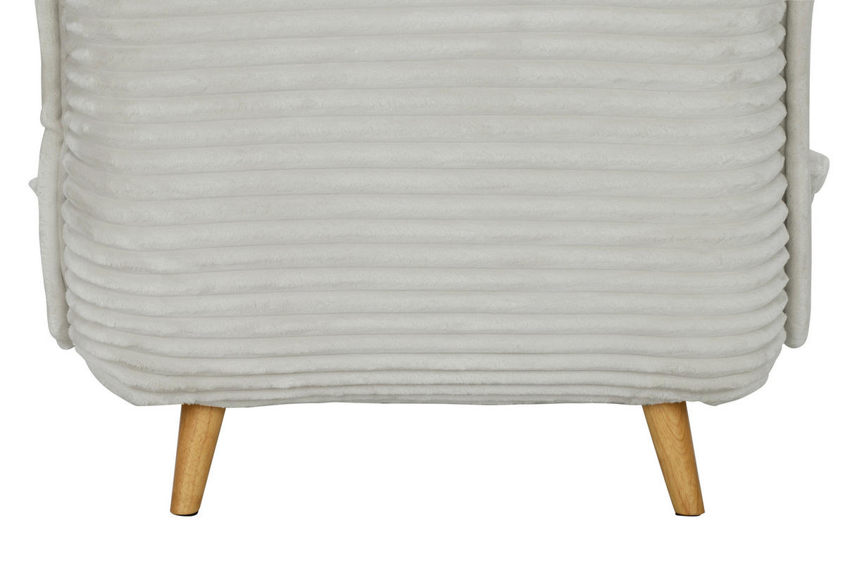 SCHLAFSESSEL Cord Weiß    - Walnussfarben/Weiß, MODERN, Holz/Textil (76/85/83cm) - Livetastic