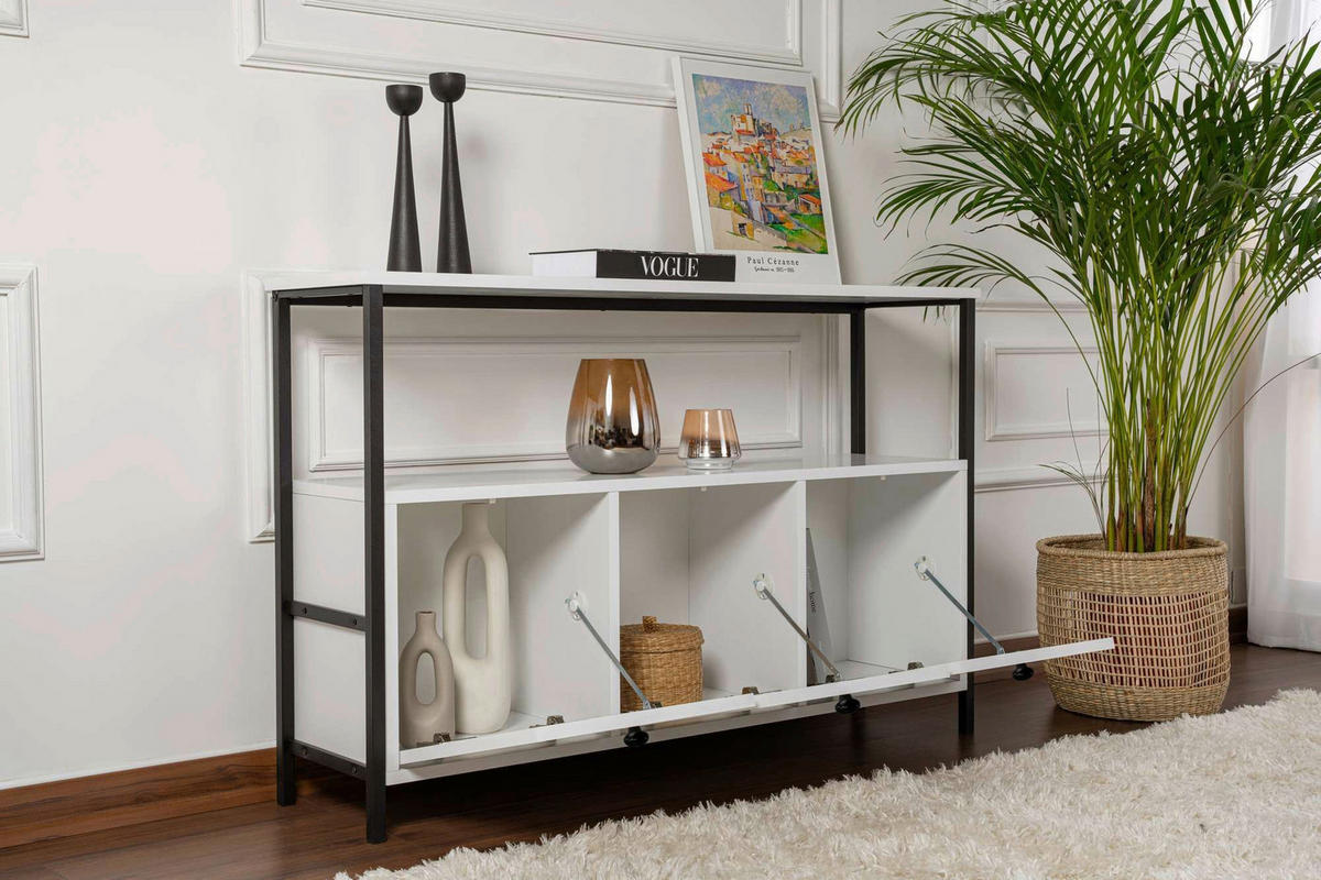 KOMMODE , 120/77/30 cm,  - Schwarz/Weiß, MODERN, Holzwerkstoff (120/77/30cm) - MID.YOU