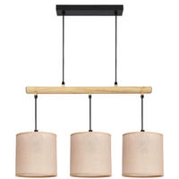 PENDELLEUCHTE 60/15/130 cm  - Beige/Schwarz, Natur, Kunststoff/Metall (60/15/130cm)