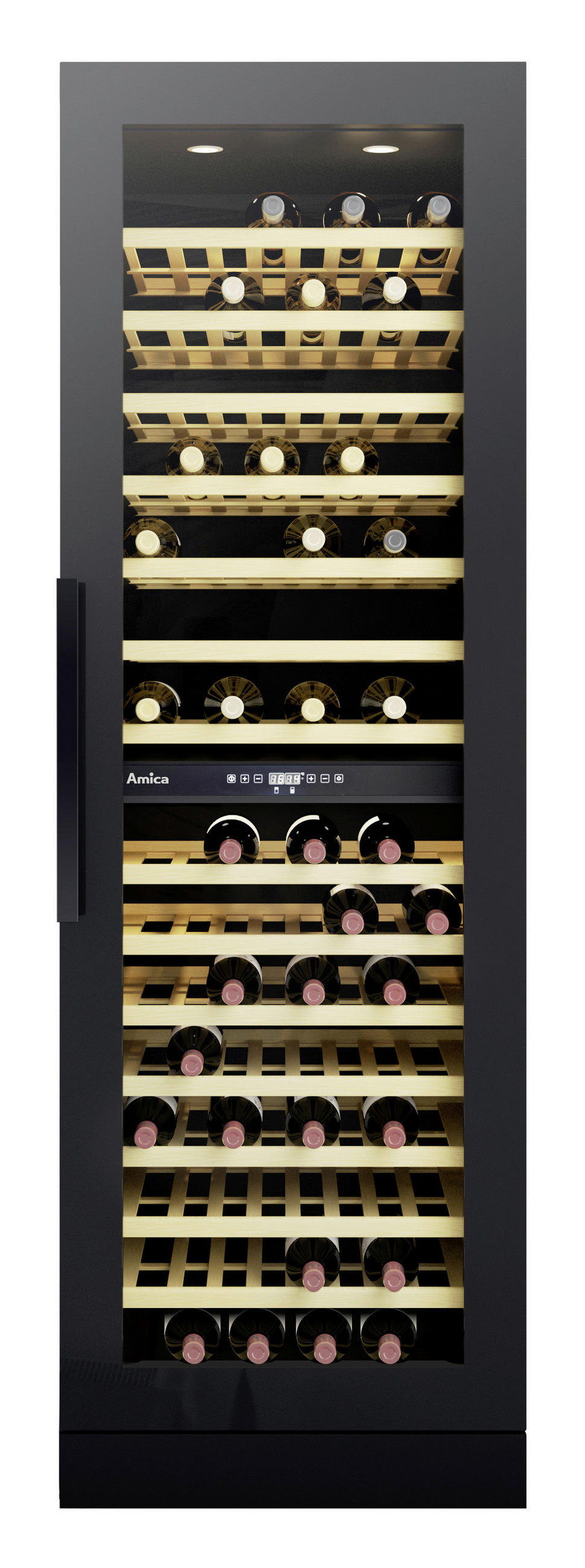 WEINKÜHLSCHRANK WK348100S  - Schwarz, Basics, Glas (59,5/185,0/57,5cm) - Amica