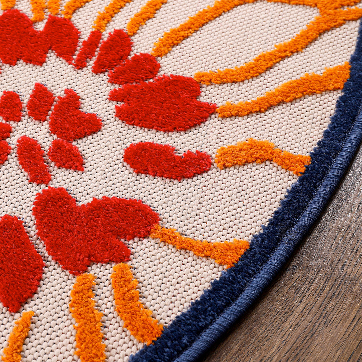 TEPIH ZA UNUTAR./VANJ. UPORAB  120 cm  crvena  Floral  - crvena, Lifestyle, tekstil/plastika (120cm)