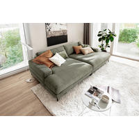 BIGSOFA in Cord Aprikose  - Aprikose/Schwarz, Design, Textil/Metall (296/83/177cm) - Dieter Knoll