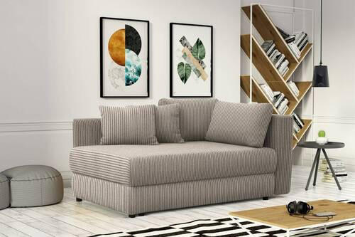 RÉCAMIERE Taupe Cord  - Taupe/Schwarz, Design, Kunststoff/Textil (171/71-88/93cm) - Cantus