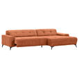 ECKSOFA in Cord Rostfarben  - Rostfarben/Schwarz, KONVENTIONELL, Textil/Metall (295/165cm) - Carryhome