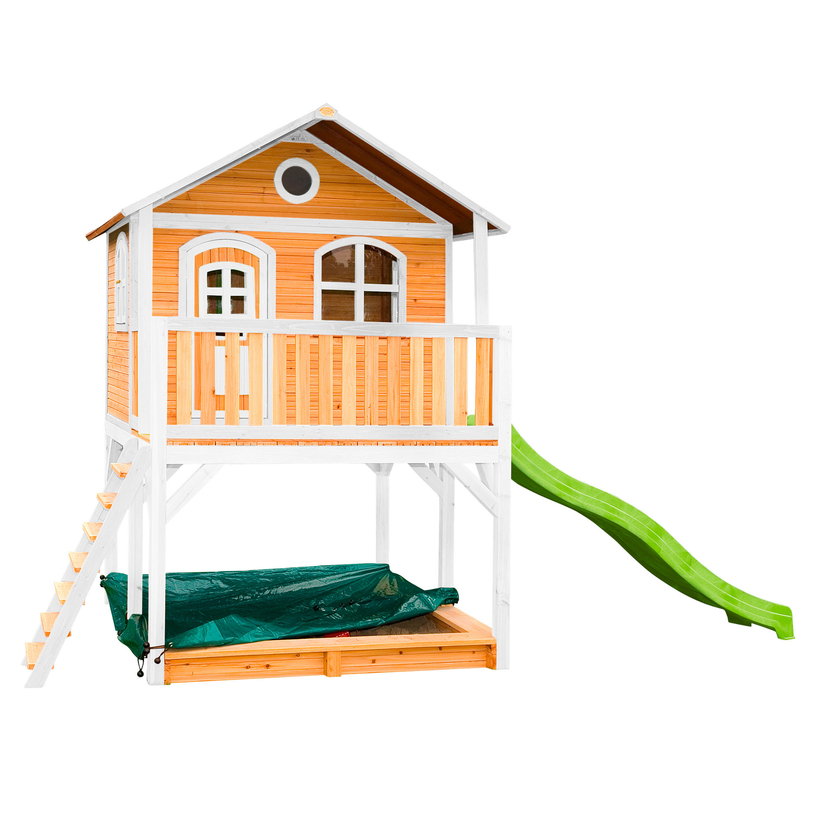 SPIELTURM  - Braun/Weiß, Basics, Holz/Kunststoff (432/293/212cm) - Ambia Garden