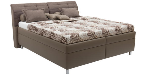 POLSTERBETT 160/200 cm in Braun - Alufarben/Braun, KONVENTIONELL, Textil (160/200cm) - Esposa