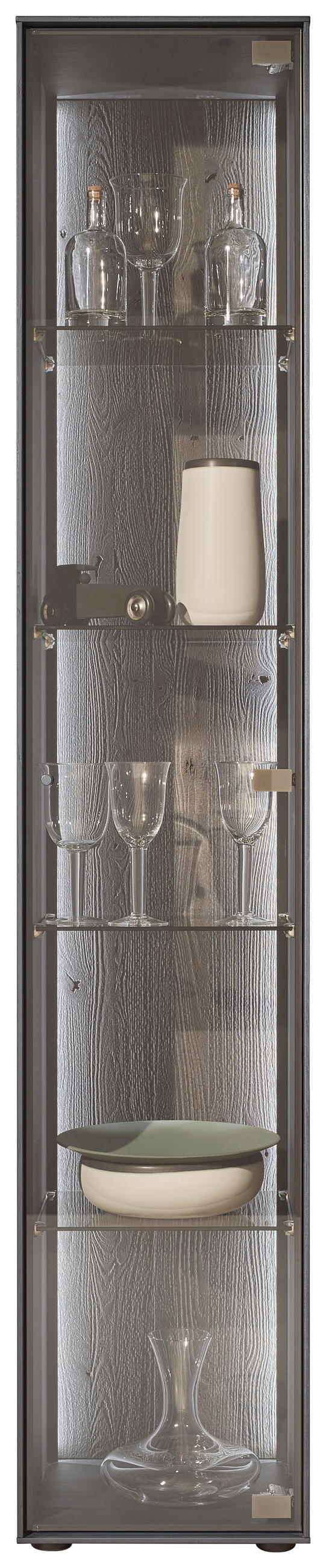 VITRINE Anthrazit  39/204/44 cm  - Anthrazit, Design, Glas/Holz (39/204/44cm) - Johann Jakob