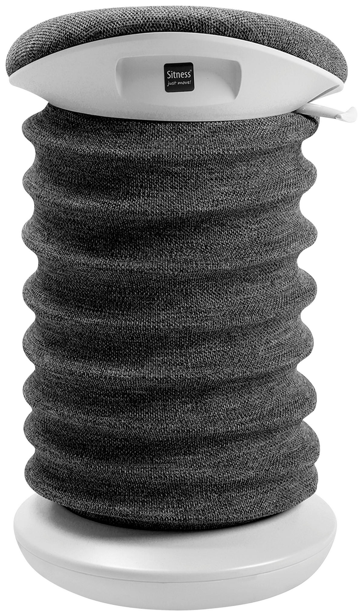 BÜROHOCKER Weiß, Grau  - Weiß/Grau, Design, Kunststoff/Textil (37,5/53-64/36cm) - Topstar