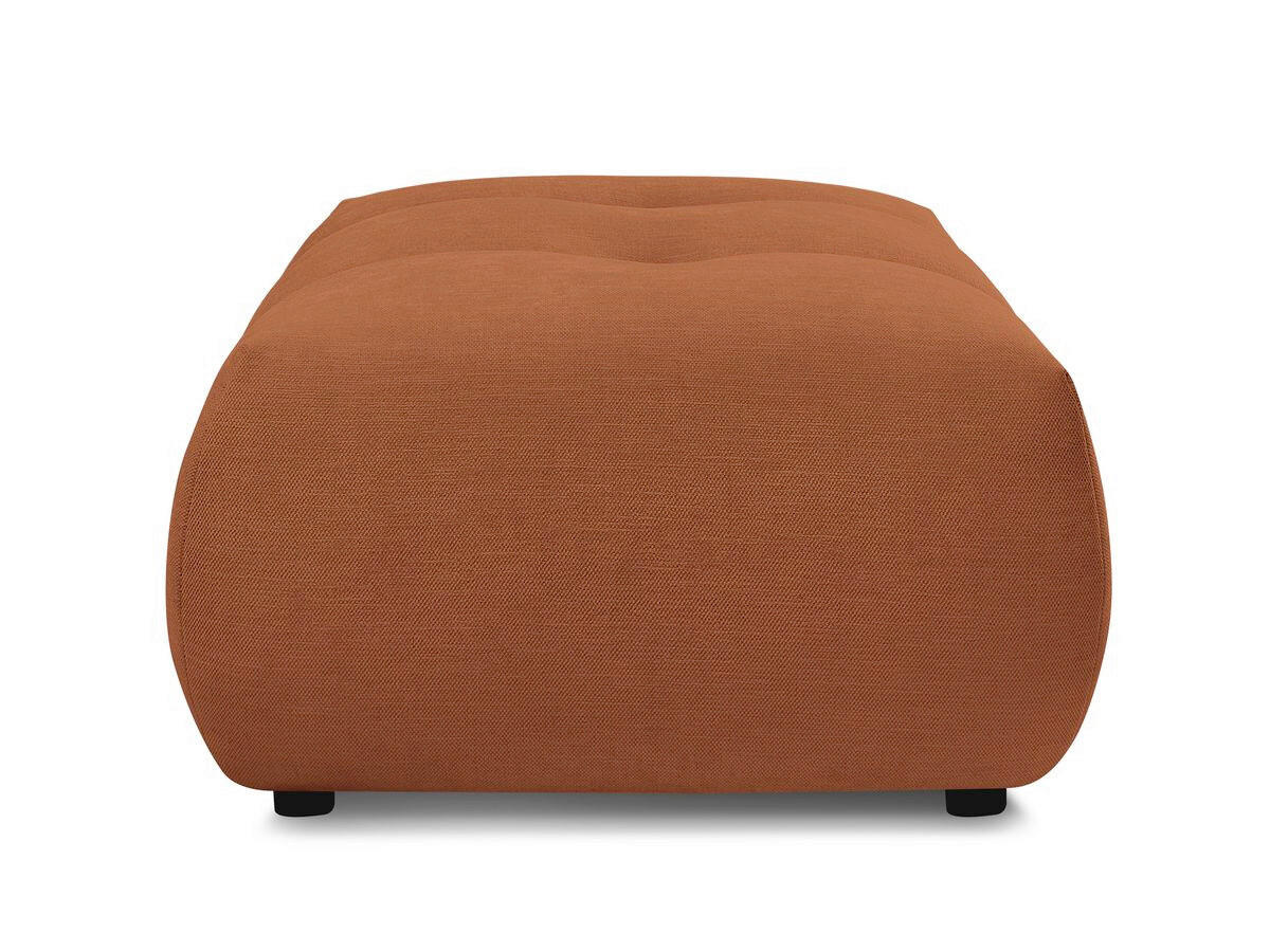 HOCKER FUJI  Leinenoptik Orange  - Schwarz/Orange, MODERN, Kunststoff/Textil (112/44/80cm)