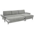 ECKSOFA  in Chenille, Flachgewebe Greige  316/175 cm  - Greige/Schwarz, Design, Textil/Metall (316/175cm) - Dieter Knoll