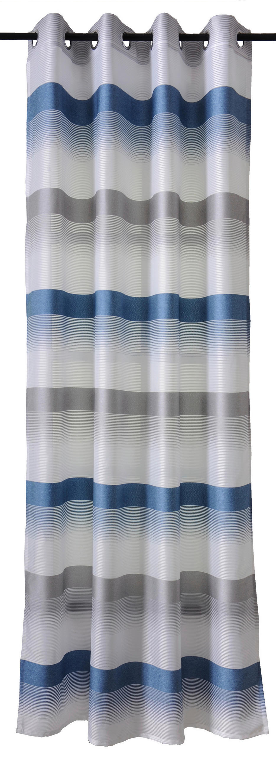 ÖSENSCHAL halbtransparent 140/245 cm   - Blau/Silberfarben, Basics, Textil (140/245cm)
