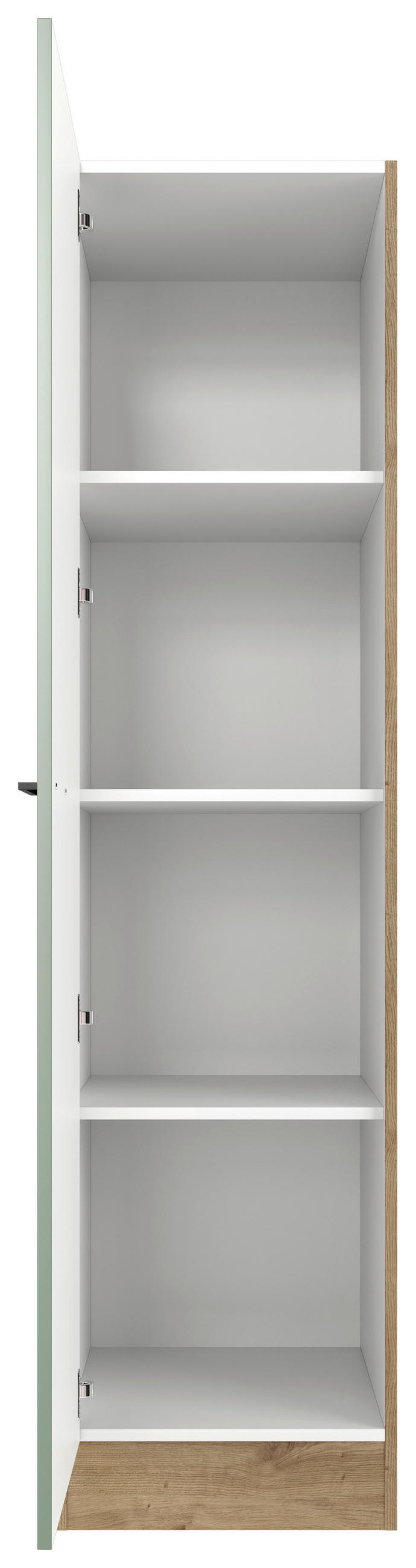 GESCHIRRSCHRANK 50/200/57 cm  in Grün, Eiche Artisan  - Schwarz/Eiche Artisan, KONVENTIONELL, Holzwerkstoff/Metall (50/200/57cm) - FlexWell