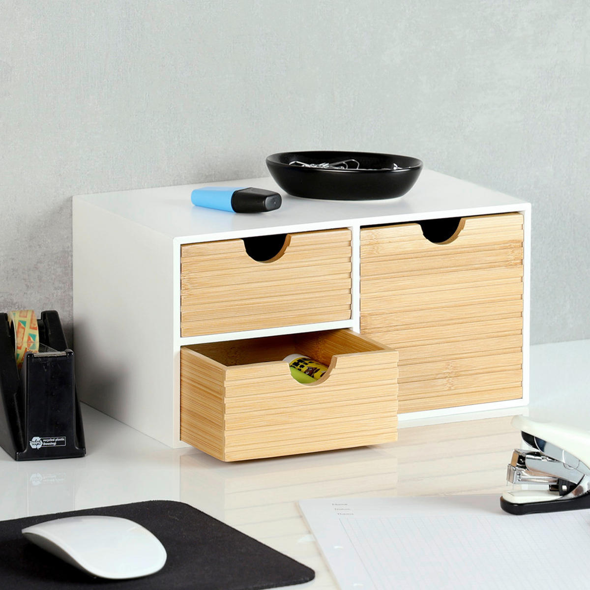 TISCHORGANIZER     - Naturfarben/Weiß, Basics, Naturmaterialien/Holzwerkstoff (27/16/14cm) - Kesper