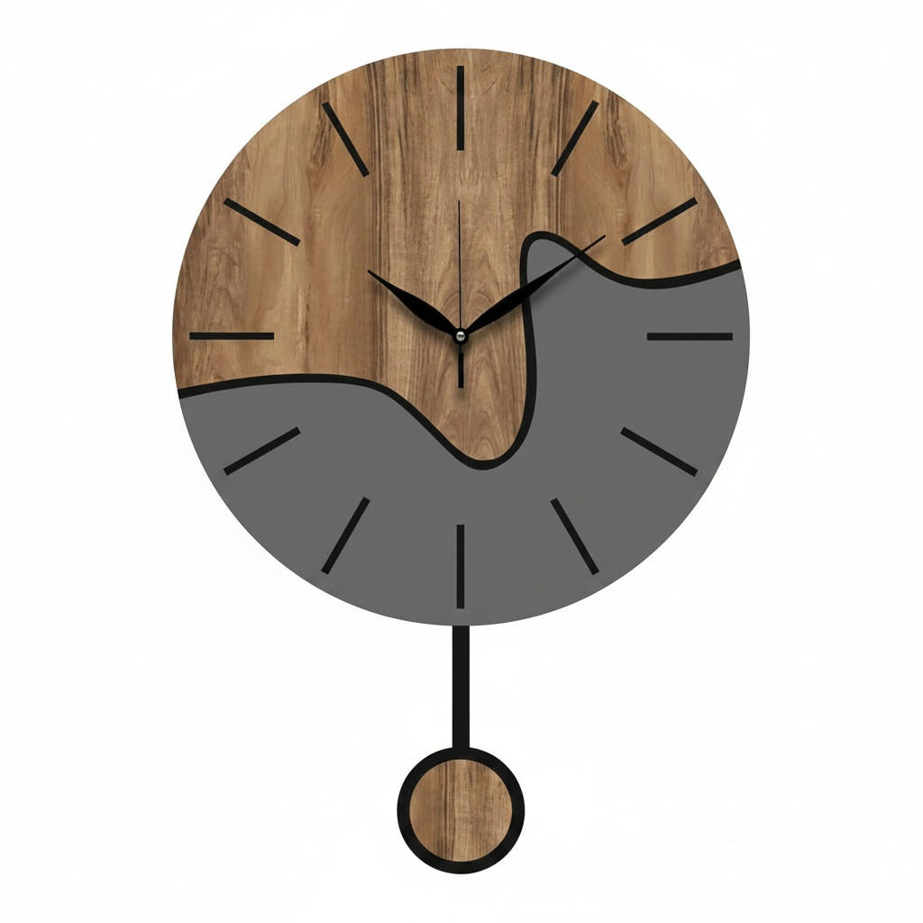 WANDUHR Braun, Grau 39/48/0,35 cm  - Braun/Grau, LIFESTYLE, Holzwerkstoff (39/48/0,35cm)