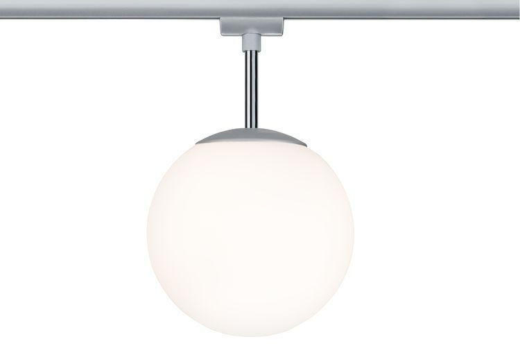 SCHIENENSYSTEM-STRAHLER URail 20/32 cm   - Chromfarben/Opal, Design, Glas/Metall (20/32cm) - Paulmann