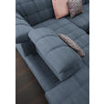 ECKSOFA in Webstoff Blau  216/302 cm  - Blau/Schwarz, Design, Textil/Metall (216/302cm) - Xora